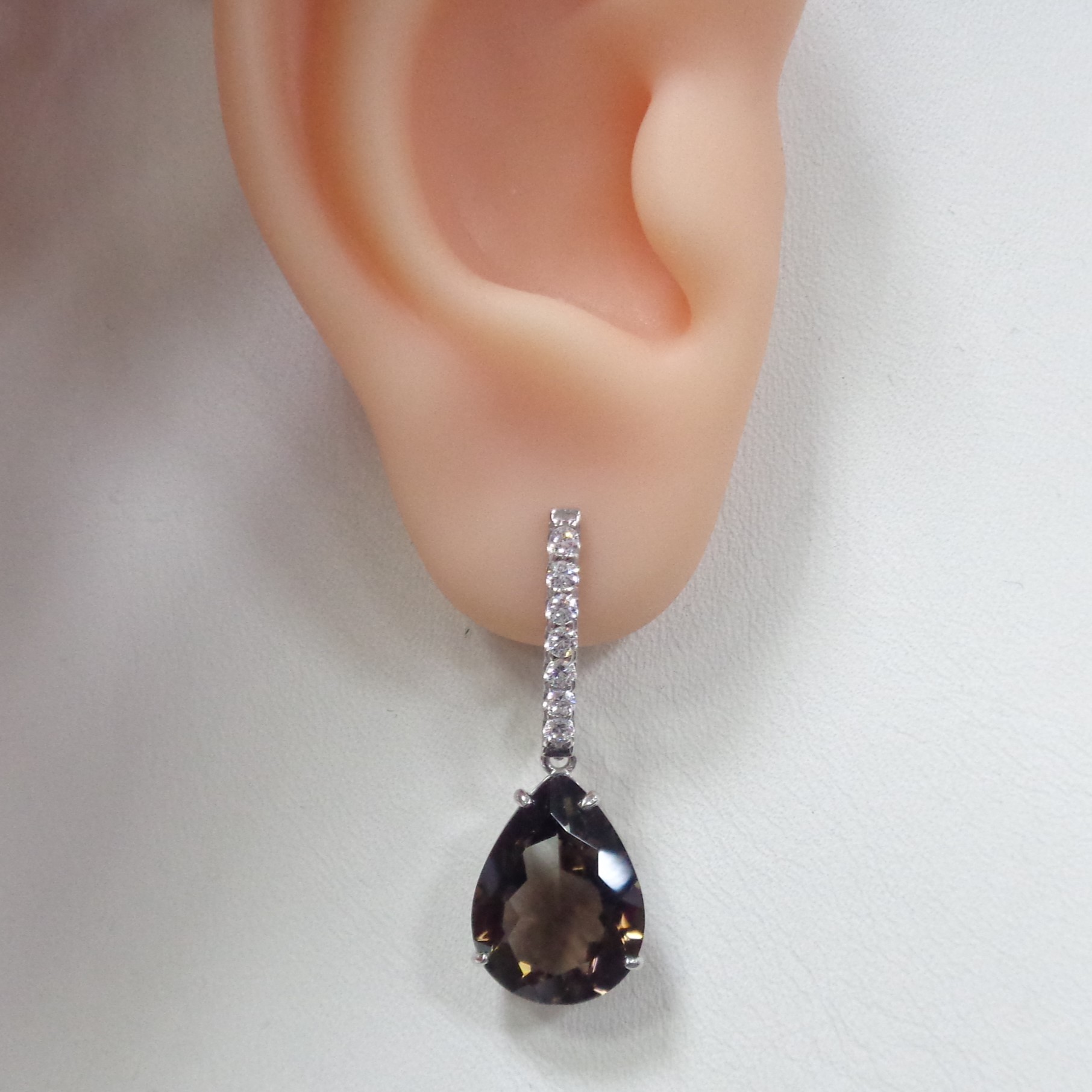 Серебряные серьги с раухцитринами